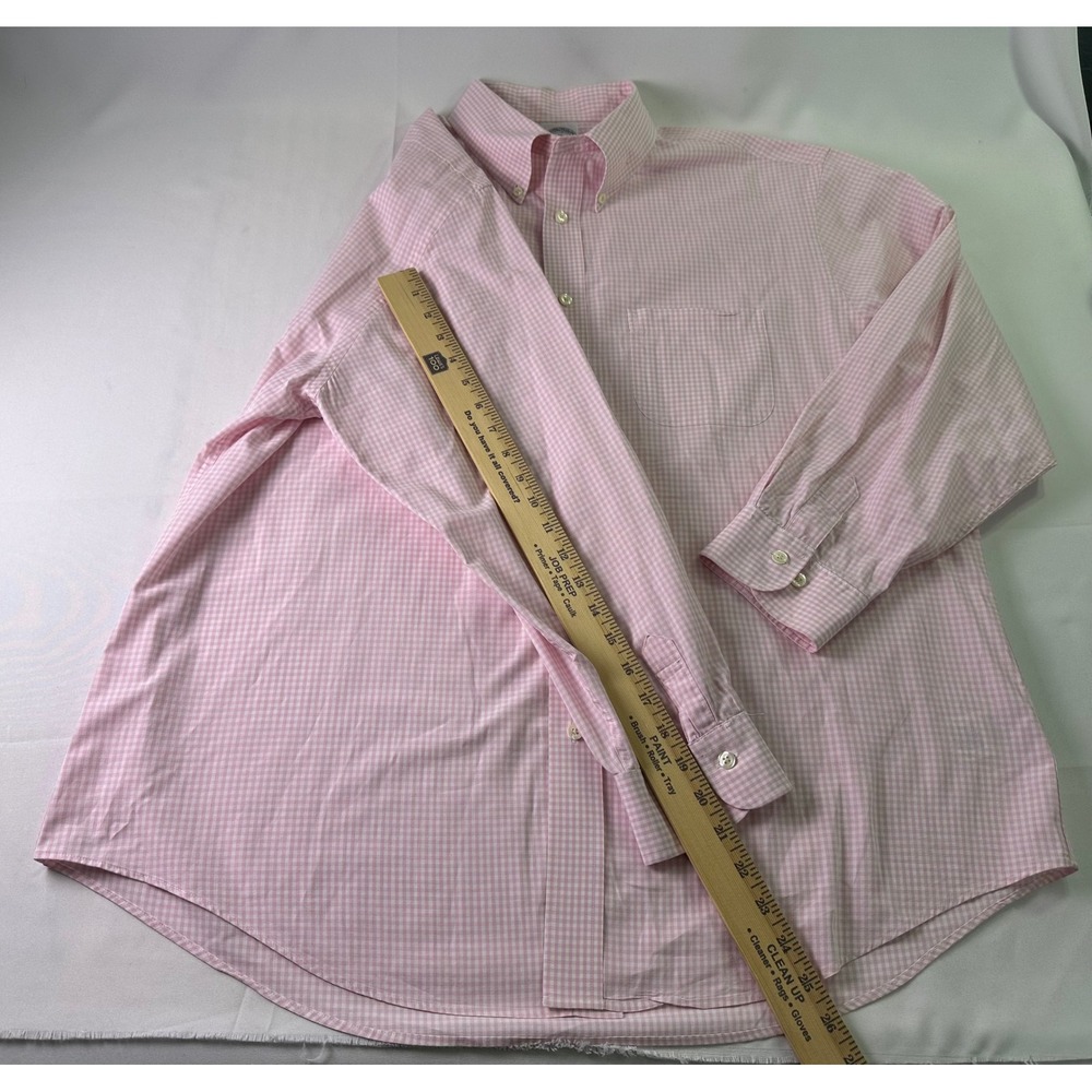 Brooks Brothers Regent Pink Gingham Check Button Down Shirt Mens XL 1818 Cotton - Picture 6 of 11